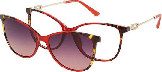 Solano Cl 90191d Damen Brillengestelle Polarisiert Clip-On Kunststoff Rote 54 Mm
