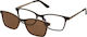 Solano Cl 50044a Women's Prescription Eyeglass Frames Polarized Clip-On Plastic Brown 49 Mm