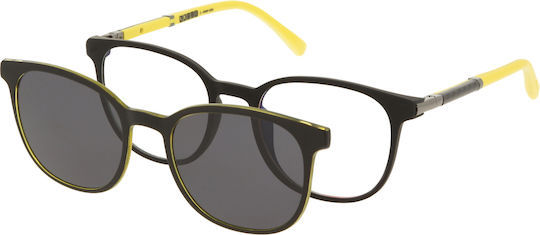 Solano Cl 50033e Prescription Eyeglass Frames Polarized Clip-On Boys Plastic Black 49 mm