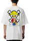 Oversized T-shirt Luffy Ein Stück Charakter Popkultur Weiß