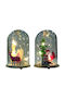 Christmas Decorative Illuminated Glass Tree 11cm 2pcs