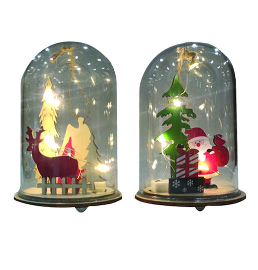 Christmas Decorative Illuminated Glass Tree 11cm 2pcs