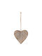 Hanging Heart Ornament Wooden 10cm