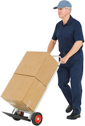 Cărucior de Transport Pliabil din Aluminiu Lean 90 Kg 111x40x40cm Argintiu Negru cu Accente Roșii