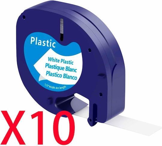 Letratag Bandă Pentru Etichetări Albă Culoare Full Face Serie Compatibilă Dymo LetraTag/LT Casio XR(EZ-Label)