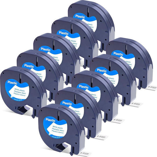 Letratag Bandă Pentru Etichetări Albă Culoare Full Face Serie Compatibilă Dymo LetraTag/LT Casio XR(EZ-Label)