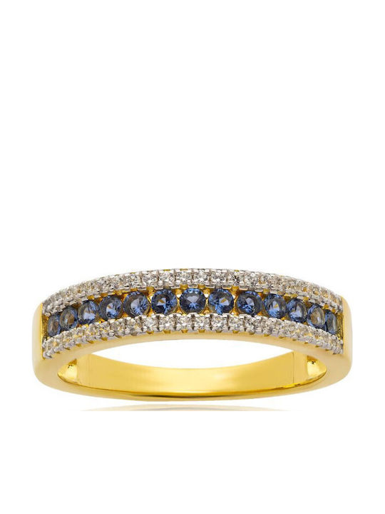 Jools Damen Ring mit Steinen aus Silber Vergoldet