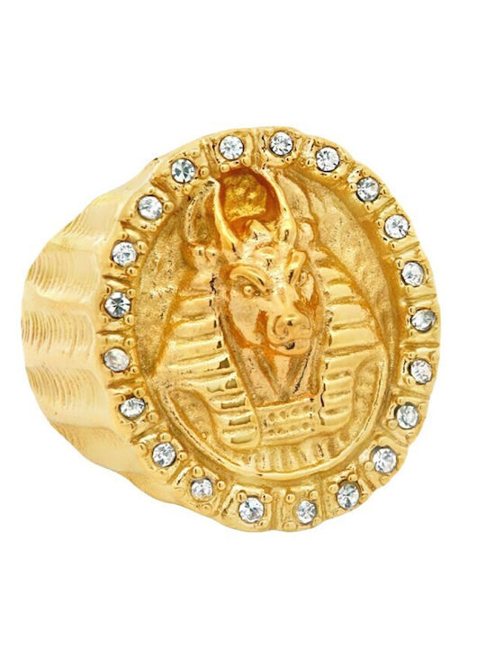 Kalliopi Silber Herren Stahl Vergoldetes Ring
