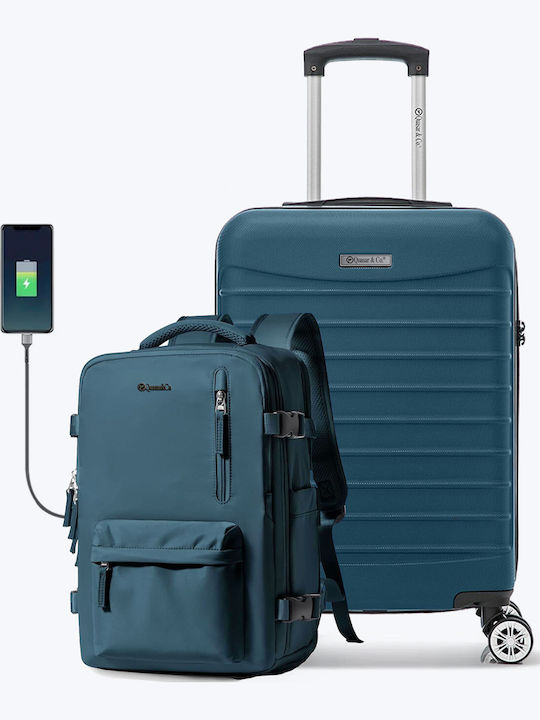 Quasar Reisekoffer Hartschalen Petrol Blue mit 4 Räder