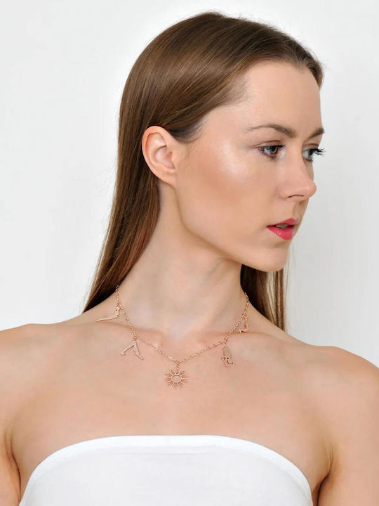 Necklace With Pink Gold Plating