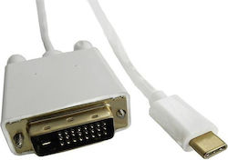 Qoltec USB 3.1 Video Cable USB-C Male DVI-D White 2m