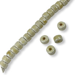 Ceramic Bead Washer Cream 6x4mm 66 Pieces