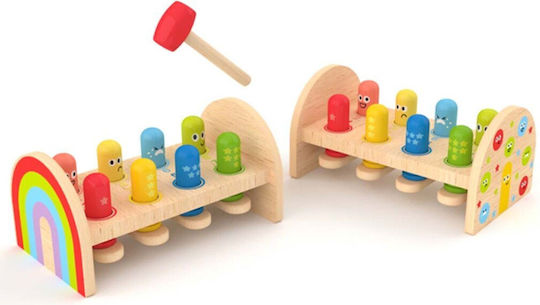 Hape Играчка с чукче Rainbow Hammer Bench от дърво