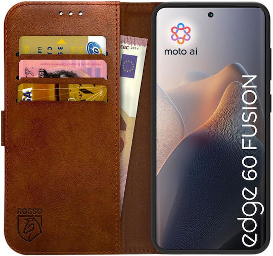 Rosso Brieftasche Synthetisches Leder Braun (Motorola Edge 60 Fusion)