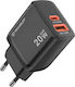 Techsuit Ladegerät ohne Kabel GaN mit USB-A Ans...