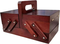 Wooden Sewing Box Vintage Dark Brown
