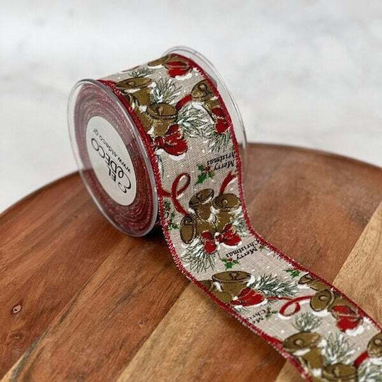 ED Collection Christmas Ribbon Red 900x6.7cm 1pc