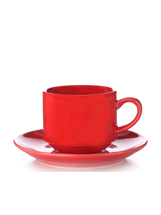Madras Tasse Kaffee aus Porzellan Rot 200ml
