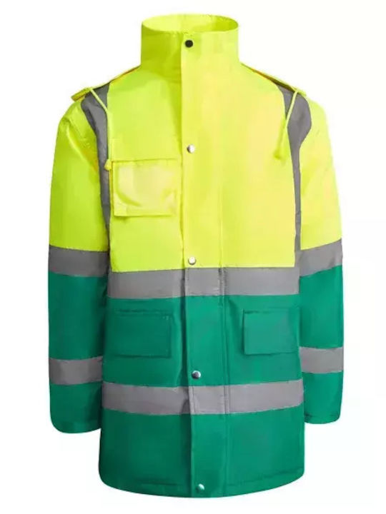 Roly Merak Jachetă de lucru Reflectantă cu glugă Verde