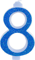 Giant Number Candles No 8 Blue Lumea