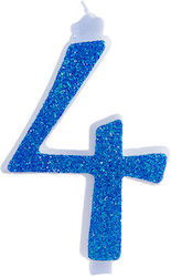 Giant Number Candles No 4 Blue Lumea