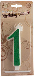 Giant Number Candles No.1 Green Lumea