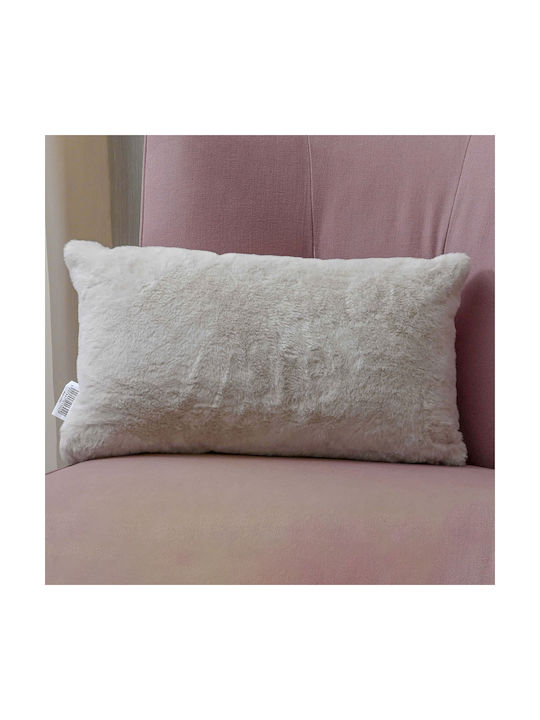 Μαξιλάρι Καναπέ από Γούνα Ivory 30x50εκ.