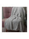 POL Dreisitzer-Sofa Wurf Pelzartig 180x280cm Silber