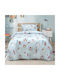 Lino Home Σετ Σεντόνια Ημίδιπλα Βαμβακερά Cloud Kingdom Mint 170x260cm 3τμχ