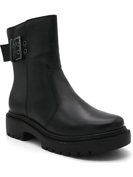 Pegada Leder Stiefeletten Damen Schwarz