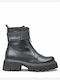 Leder Stiefeletten Damen Schwarz