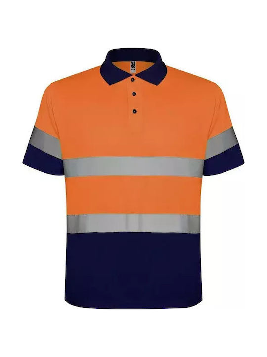 Roly Arbeitshemden und T-Shirts Unisex Polohemd Polaris Code 9302 Marineblau Fluororange M