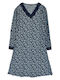 Ustyle Winter Damen Nachthemd Blue
