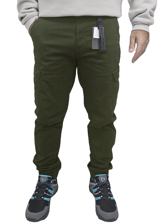 Double Παντελόνι Cargo Ελαστικό Forest Green