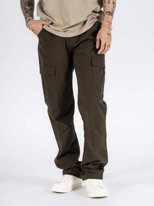 Παντελόνι Cargo σε Κανονική Εφαρμογή Olive Green