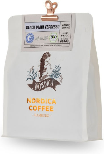 Nordica Coffee Καφές Espresso India Black Pearl Caramel σε Κόκκους 250gr