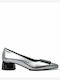 Leather Silver Heels