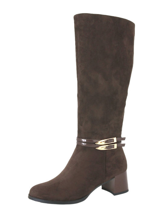 Suede Women's Boots Barwik Brown