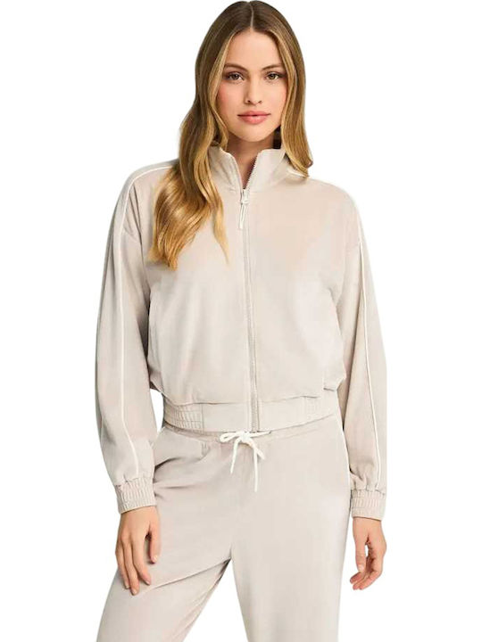 Funky Buddha Damen Sweatshirtjacke Greige Beige