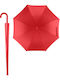 Rain Automatic Umbrella with Walking Stick Red