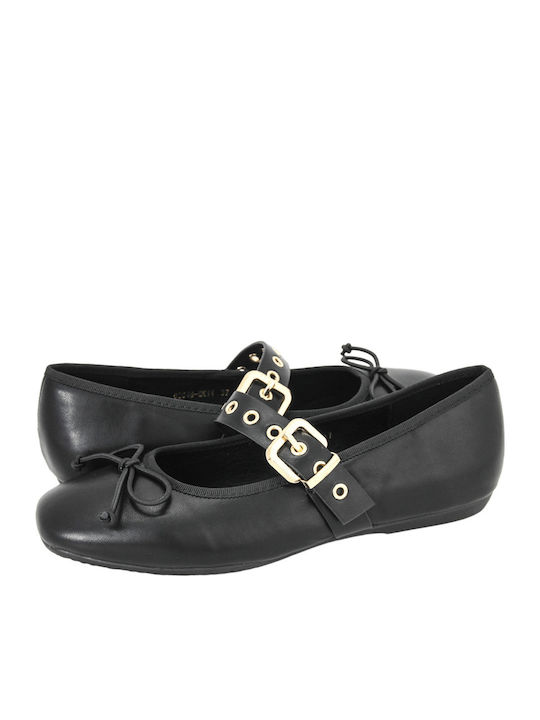 Ropel Leder Damen Ballerinas Schwarze
