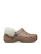Crocs Classic Platform Saboti Anatomici Pentru Bărbați cu Blană Maro
