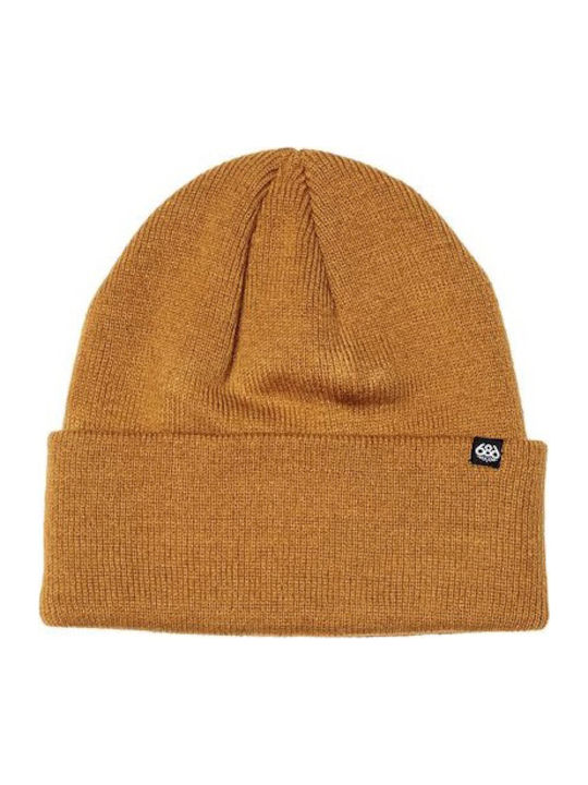 Beanie Unisex Σκούφος Πλεκτός σε Καφέ χρώμα