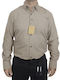 Langärmlig Flanell Hemd Beige
