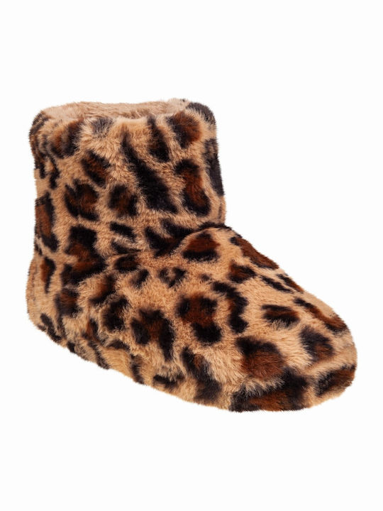 Adam's Shoes Κλειστές Γυναικείες Παντόφλες Leopard