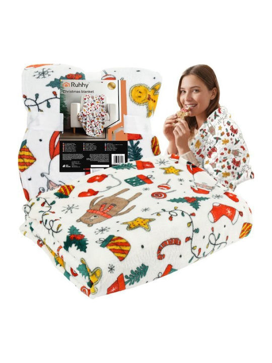 Ruhhy Κουβέρτα Fleece Μονή 150x200εκ. Λευκή 185...