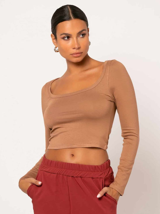 Γυναικείο Crop Top Μακρυμάνικο Πούρο
