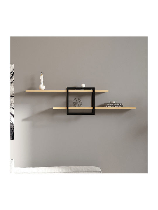 Ράφι Τοίχου Mone Sapphire Oak - Μαύρο 120x18x30εκ.