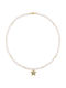 Halskette K14 Gold Elemente Anhänger K18 Gold Doppelter Stern Diamanten Blau Topas S126463