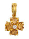 Μενταγιον Κ18 Χρυσό Citrine Διαμάντια F126451